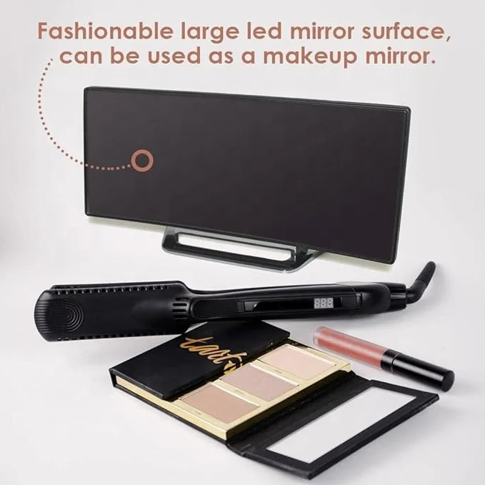 New Creative Large Screen Curved Led Large Display Electronic Calendar Day Digital Mirror Alarm Clock Home Decor Gif