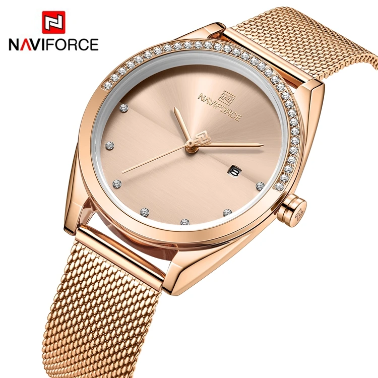 Naviforce Nf5015 Designers Quartz Wristwatches For Girls Japanese Movt Steel Analog Waterproof Fashion Ladies Wristwatches Buy Ladies Wristwatches Designers Wristwatches Wristwatches For Girls