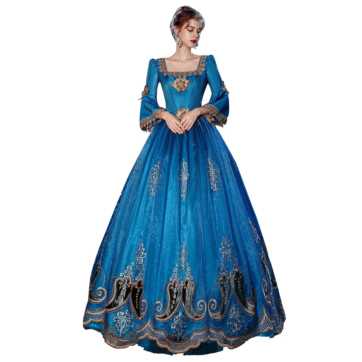 cute navy blue prom dresses Corset Dress Blue over White / 38