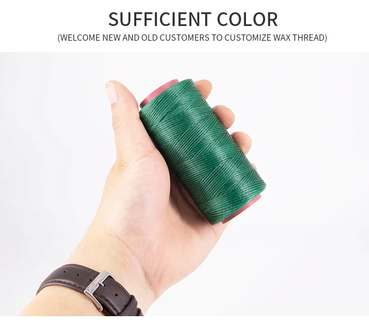 product leather upholstery 100 polyester wax thread 1mm high tenacity waxed thread 200m 210d for bracelets shoes thread-4