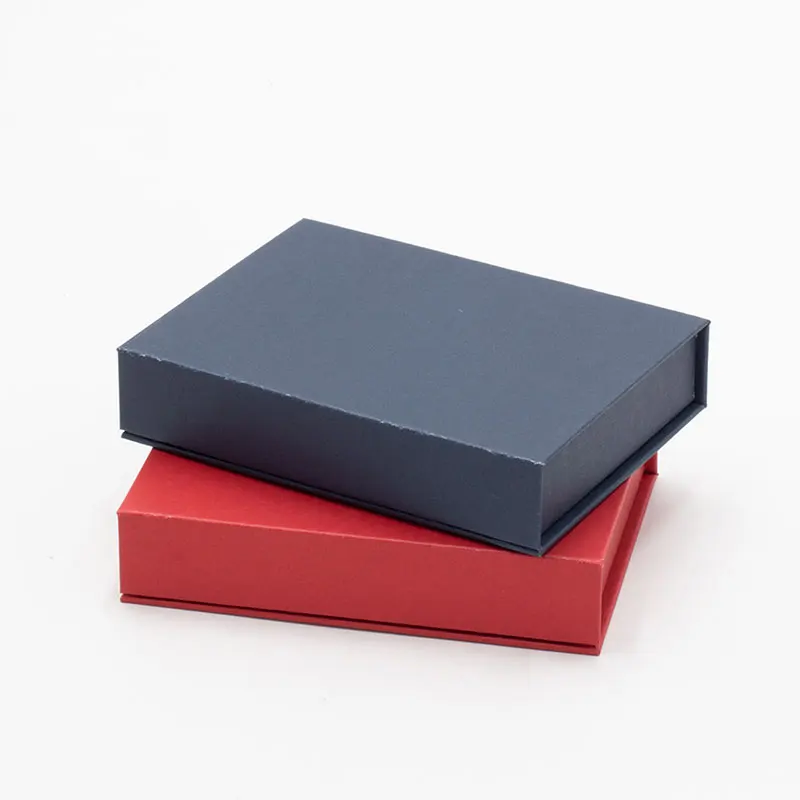 Rigid Magnetic Catch Foldable Cardboard Paper Small Navy Blue Gift Jewelry Boxes with Lid