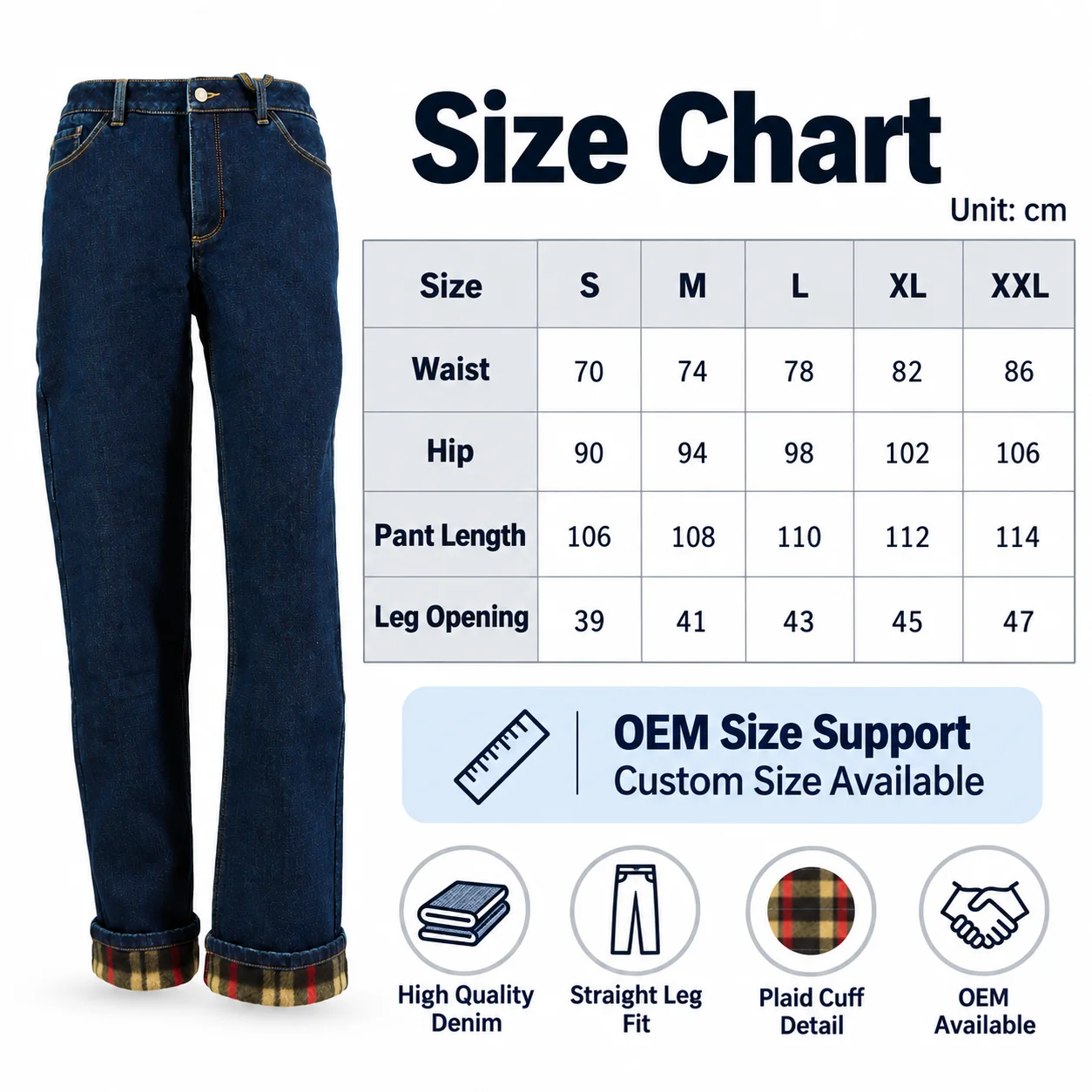 Trend Premium-feel Washed Jeans Denim Mid-rise Medium Trousers Patchwork Red Plaid Detailing Women's Casual Hip Pants