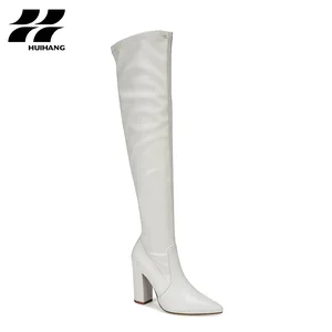 Classic Solid Women's Over-the-Knee High-Heel Boots Elegant Zip Closure Pointed Toe Design for Comfortable Winter Wear