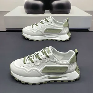 Men's Trendy Casual Korean Version Summer Dad Shoes Breathable Umbrella Cloth with Thick Soled Spring Running Sports Shoes