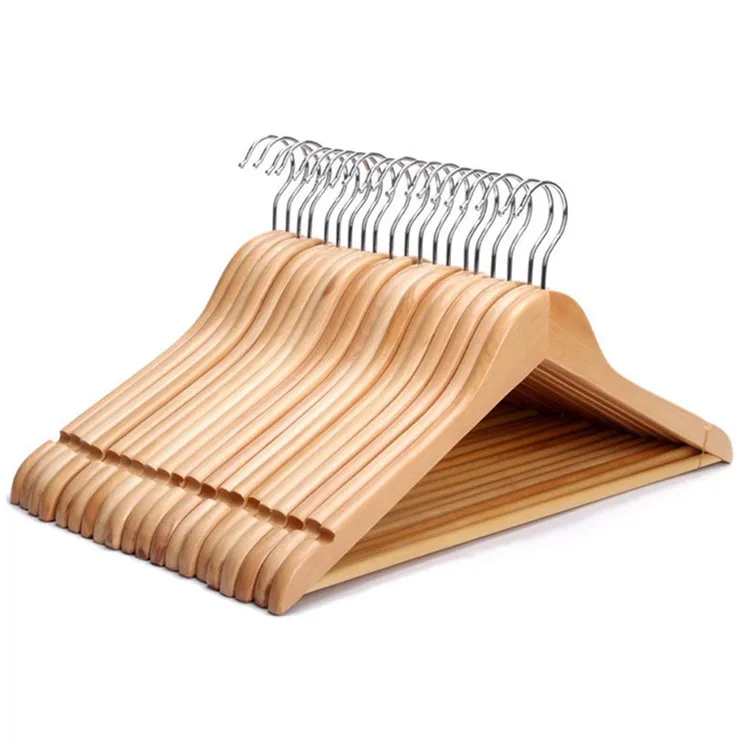 Premium Wooden Coat Hangers 20-pack 100% Natural Wood 360