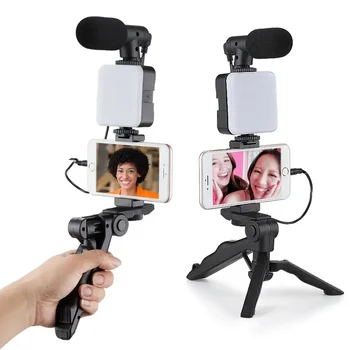 Tripod Phone Handheld Bracket Selfie Stick Stand Microphone Lighting wireless Remote Video Shooting Camera Light AY49