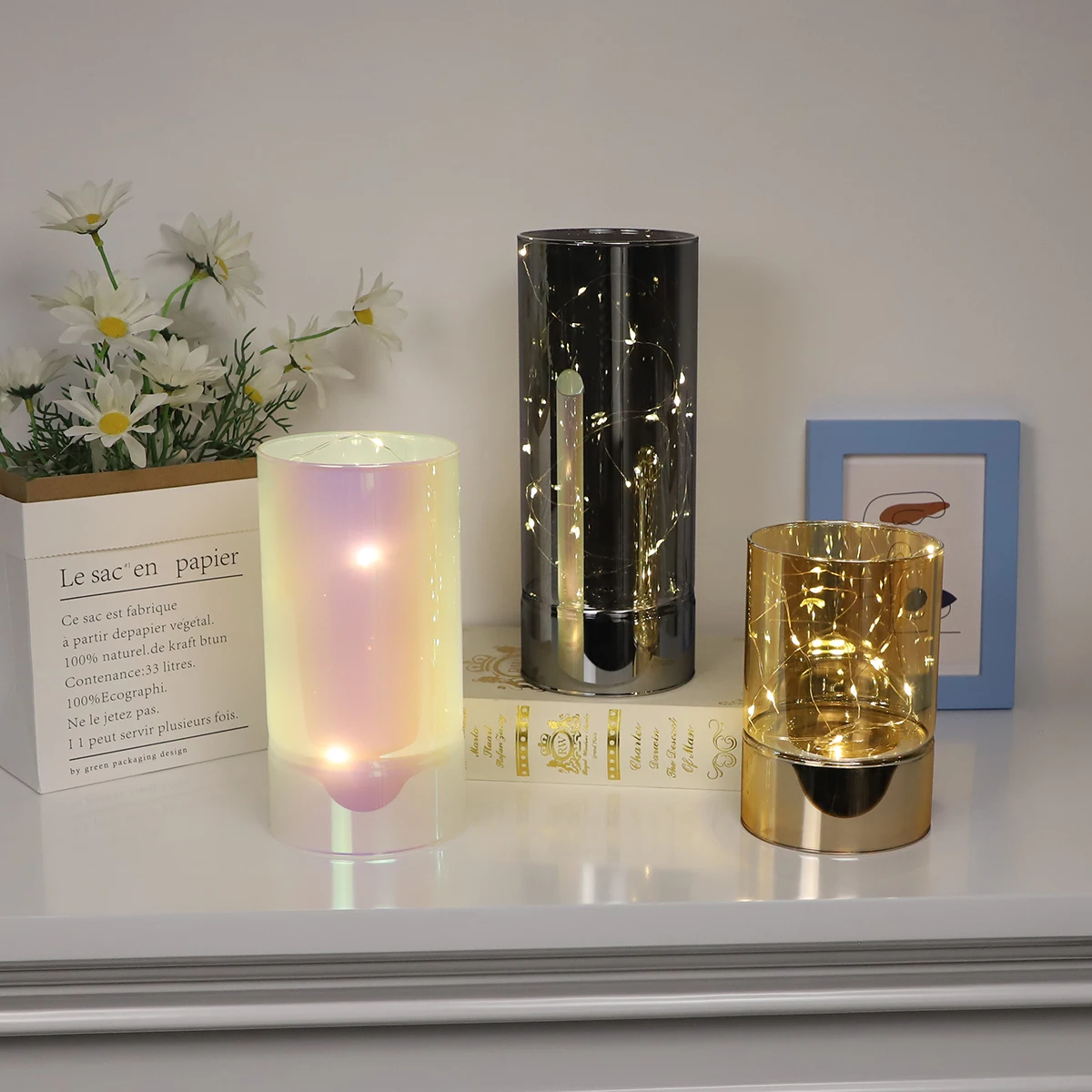 LED cylinder accent light glass cylinders wholesale spring decoration glass