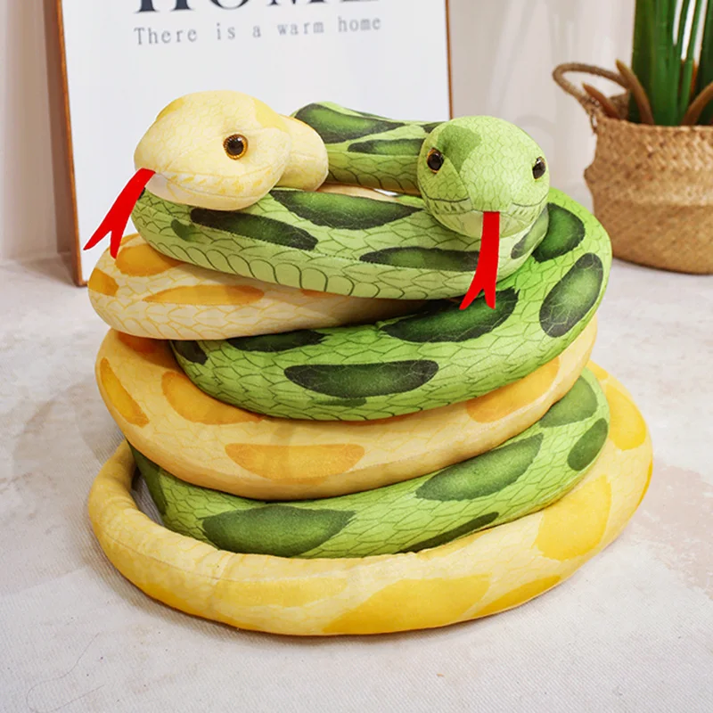 Simulated snake plush toy rattlesnake spotted python prank cobra action figure children's toy Halloween