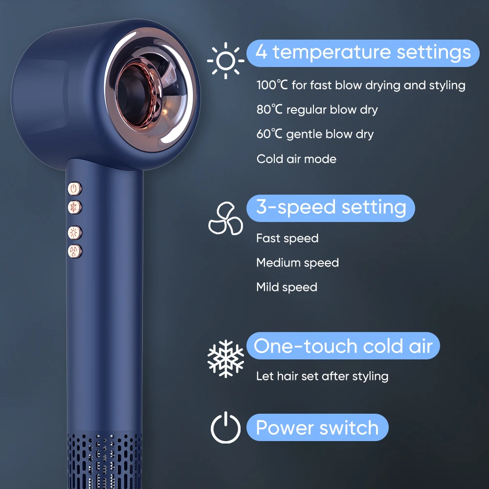 High Quality Hollow Leafless Hair Dryer Hairdryer High Speed Blow Dryer  Ionic Hair Dryer Professional Salon