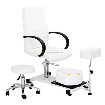 White Simple Foot Spa Chair with Foot Bath Basin  massage spa pedicure chair other salon furniture nail equipment