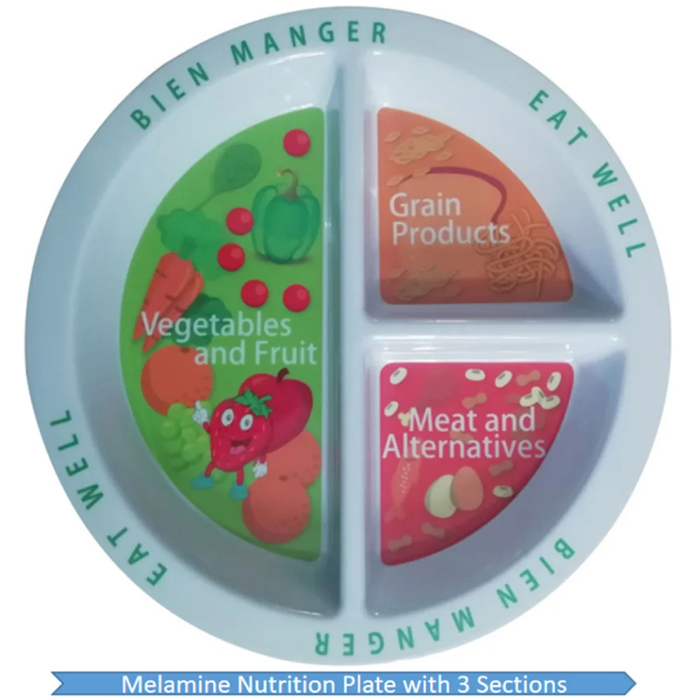Meal Eat 100 Melamine Diet Nutritional Plate Healthy Dish For Weight