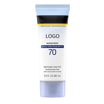 Private Label SPF 50 Oil-Free Zinc-Oxide Tinted Sunburn Sun Block Waterproof Sunscreen Whitening Sunblock Body And Face Cream