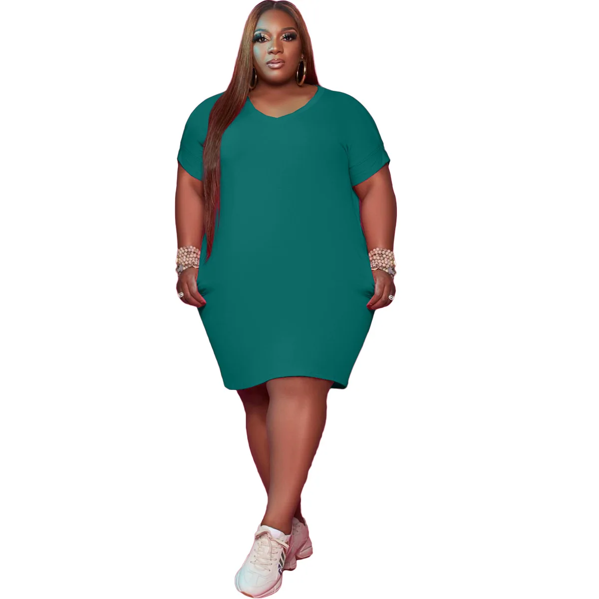 Ladies Round Neck Short Sleeve Big Size Dress Plus Size Tshirt Dress For Fat Women - Buy Fat Dress Big Size Women,Ladeis Dress Fat Women,Plus Size Tshirt Dress For Women Product on