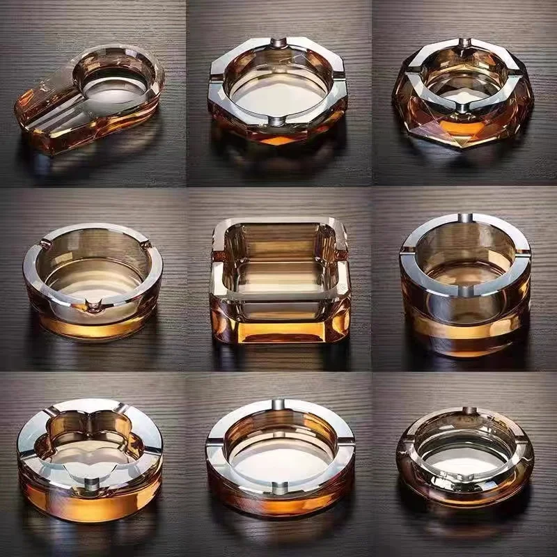 Crystal Glass Square Round Color Custom Ashtray Wholesale High Quality