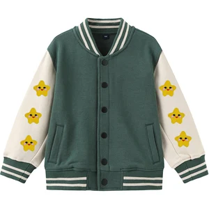 Custom Patchwork Kids Bomber Jacket Long Sleeves Color Block Children Bomber Jacket