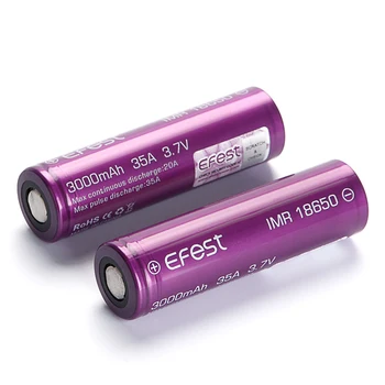 新品 6本セット Efest 18650 3000mah 35A フラットトップ リチウムマンガンバッテリー 正規品 vape 