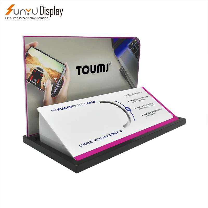 Factory Custom Electronics Mobile Pendant Display Stand Acrylic Iron Polished Retail Office Use Customizable Shelf Display