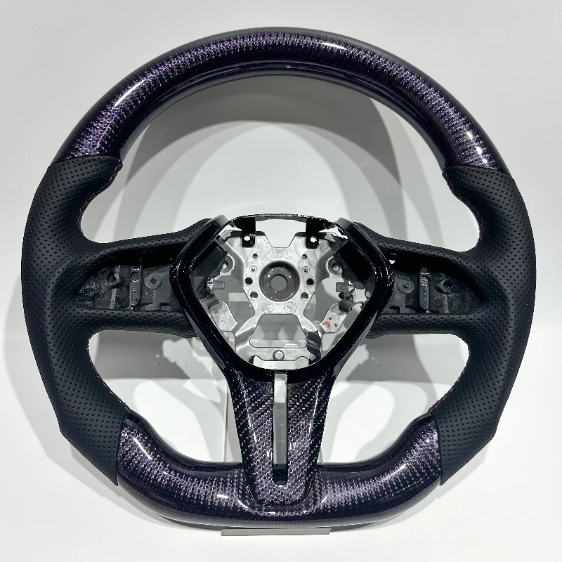 Carbon Fiber & Leather Steering Wheel for Infiniti Q50 / Q60 – Purple Accents