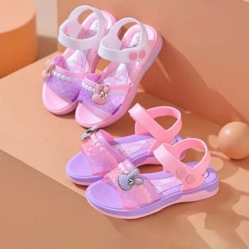 Kids Summer New Children'S Sandals Girls Soft Bottom Non-Slip Beach Shoes Breathable Children'S Shoes