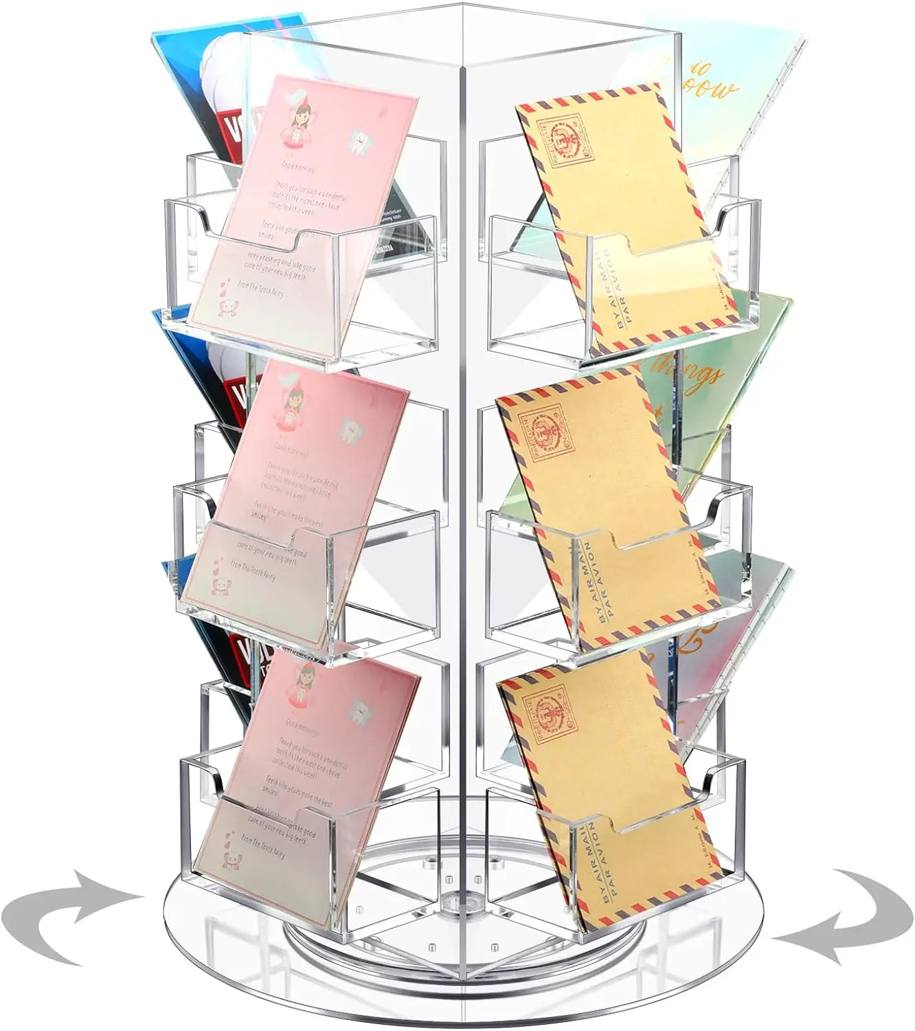 yu gi oh blue eyes white destiny structure deck 3 Tier Rotating Greeting Card Display Stand - Great for Stationary, St