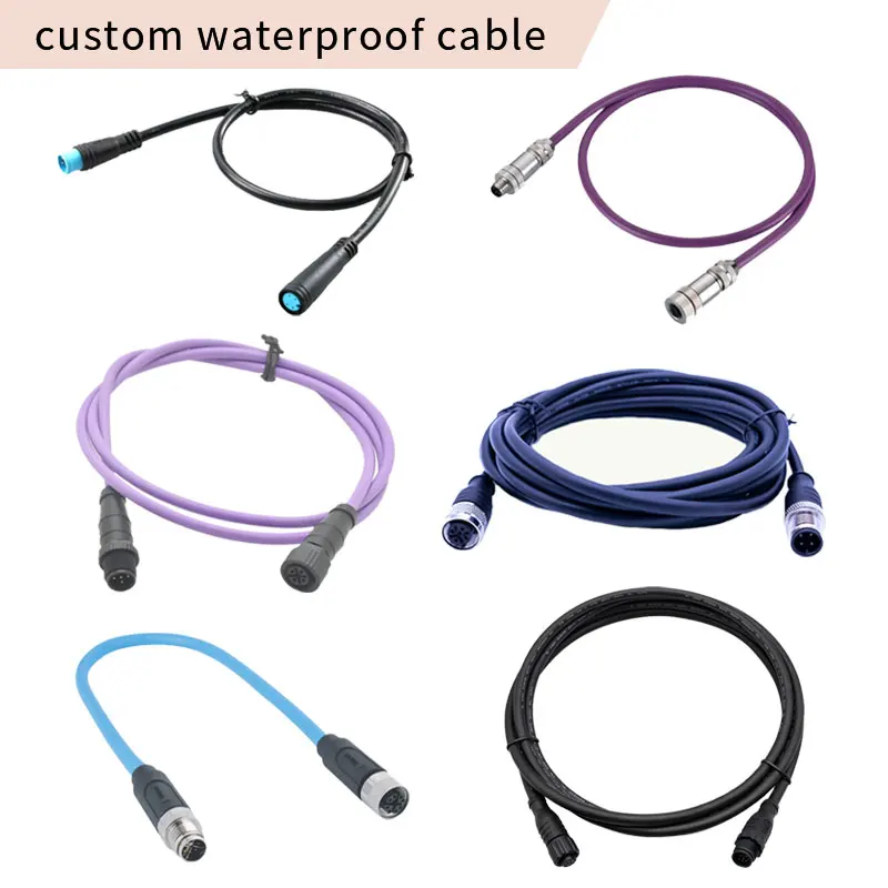 M12 Cable Assembly Male to Female Wire X d a Code Mounted Waterproof 3 5 12 17 Pin M12 Connector 4 Pin 8 Pin Sensor M12 Cable