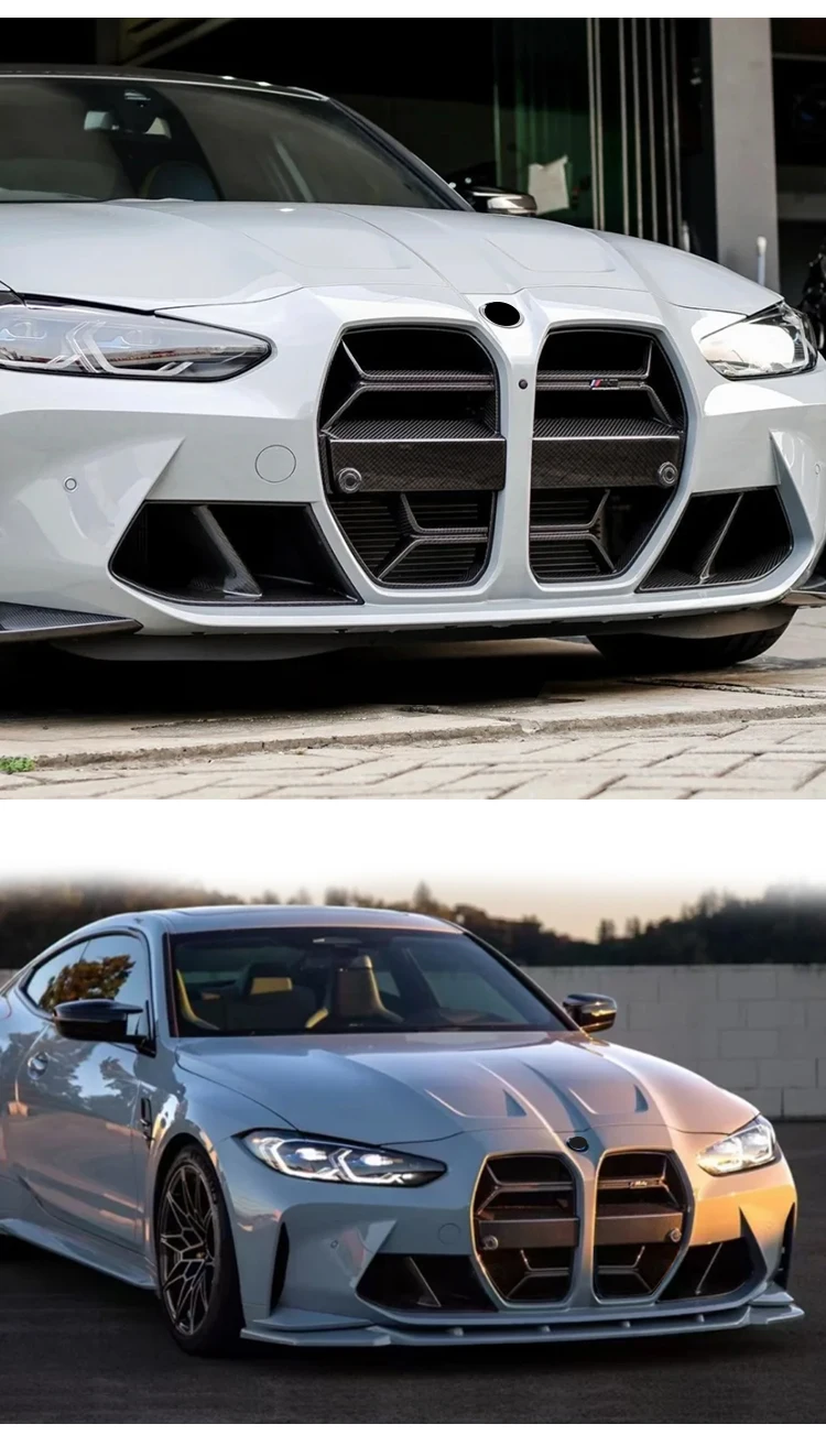 Car Grille Replacement Dry Carbon Fiber Car Front Bumper Grill For Bmw