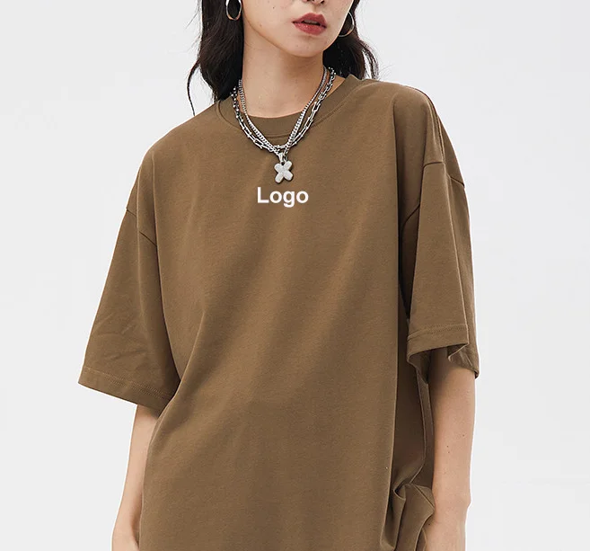 Custom Printing Vintage Blank Brand Solid Color Breathable Round-collar Tops Unisex Plain Men Women T-shirts