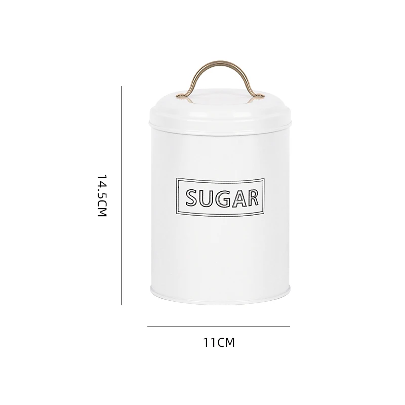 Kitchen Storage Can with Lid Metal Storage Can Household Canister Coffee Tea Sugar Set Can