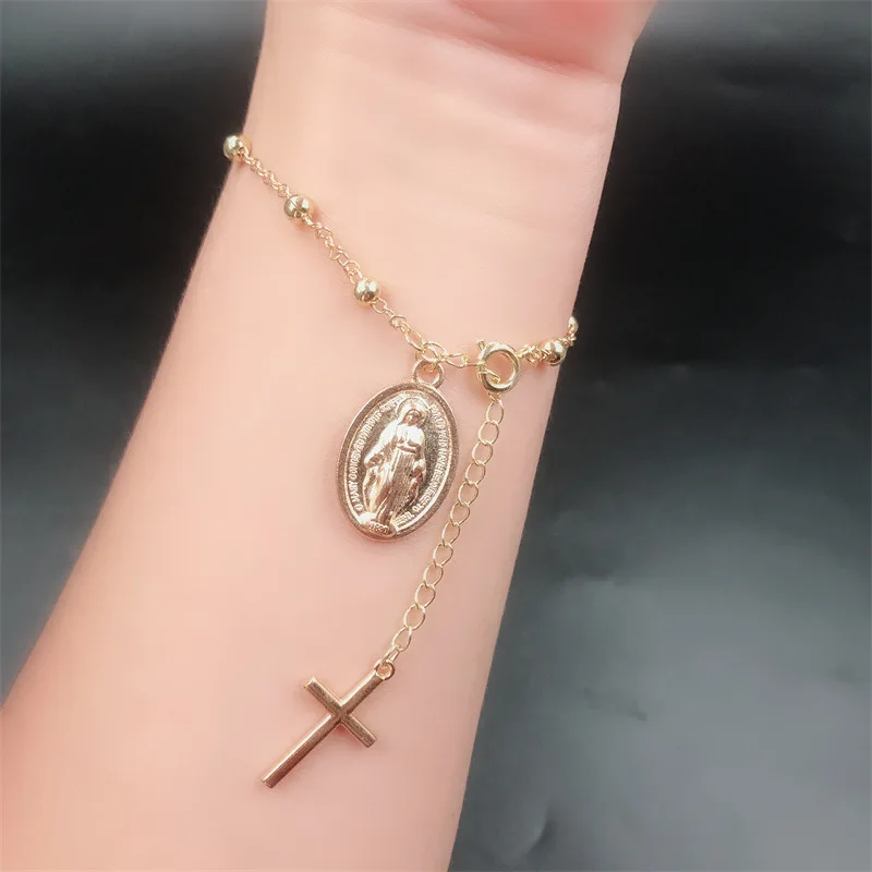 First Communion Bracelet For Girl Virgin Mary Catholic Rosary