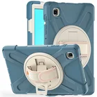 For Samsung Galaxy Case For Samsung Galaxy Tab A7 Lite 8.7 T220 T225 2021 New Thick Kids Colors Silicon Bumper Rotating Handle Stand Rugged Tablet Case