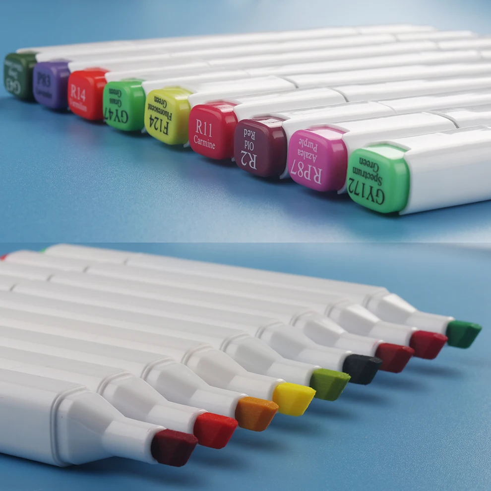 Хайлайтер Двойные наконечники Перманентный маркер для рисования Ручки Маркеры эскизов 80 цветов алкоголя маркеры альбом раскрашивания взрослых