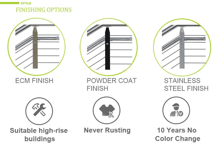 Anti-rust Easy Assembly Aluminium Railing System Cable Railings Outdoor ...