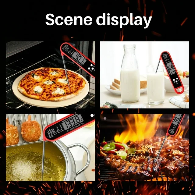 Household Cooking Food Digital Meat Thermometers Folding Waterproof Instant Read Candy BBQ Grilling Thermometer