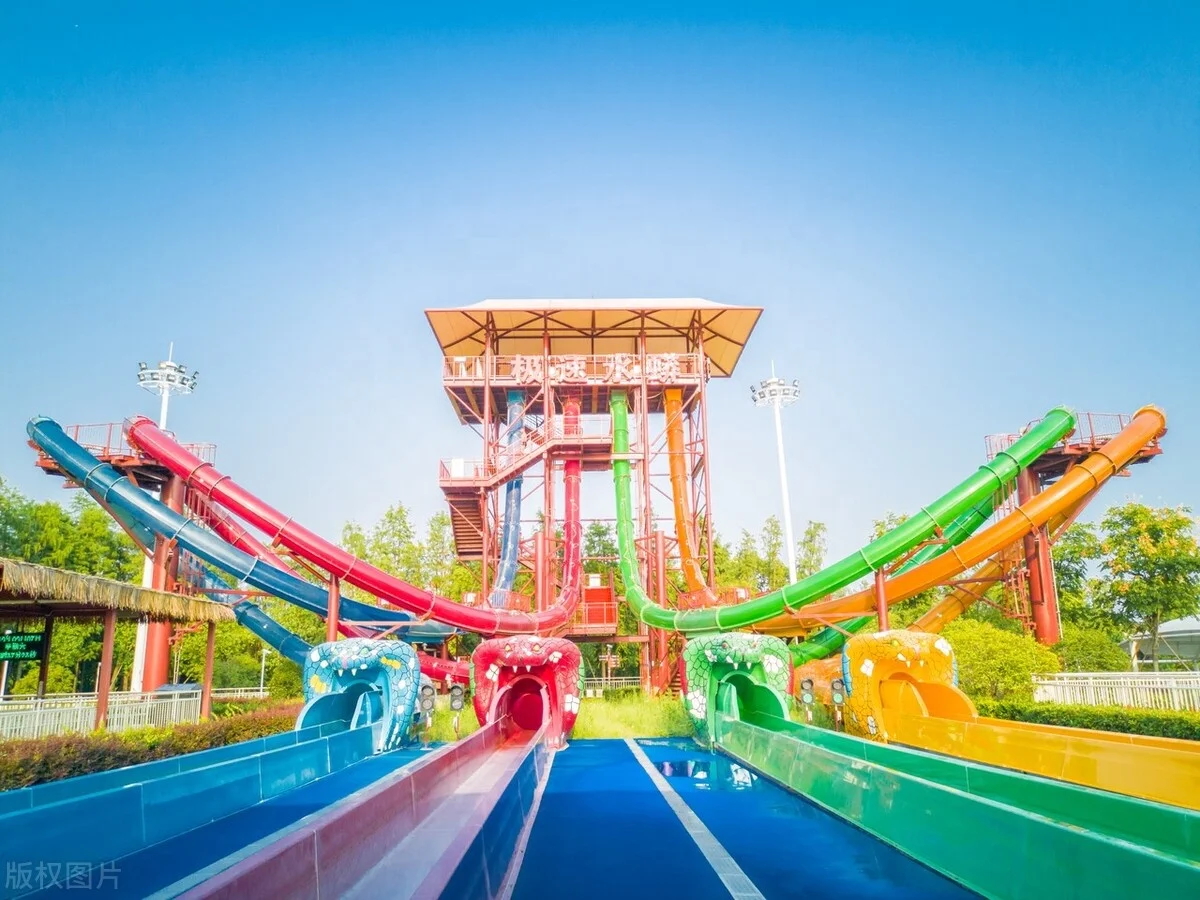High Quality Fiberglass Large Water Slide Aqua Park Pool Theme Park Outdoor Rainbow Water Slides
