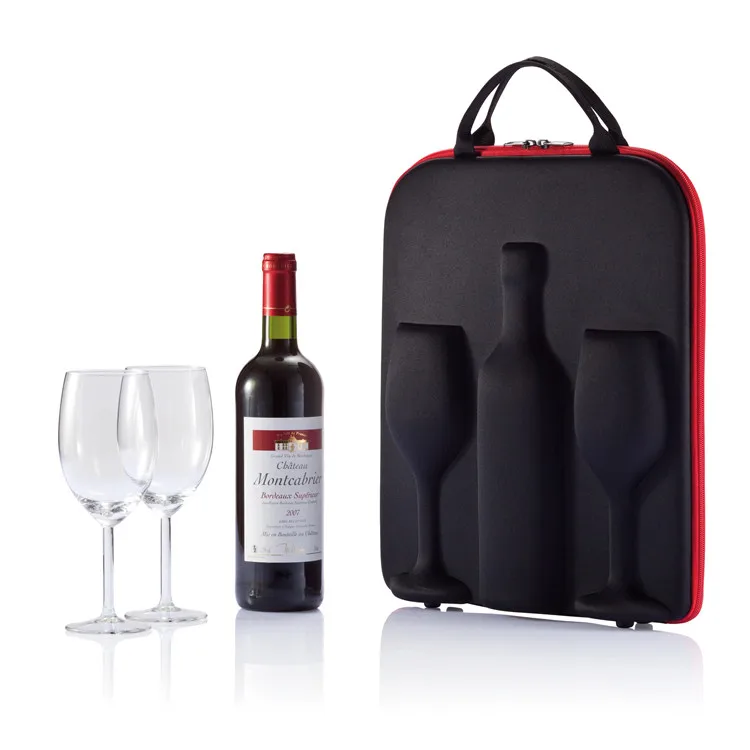 Waterproof Lightweight Custom Logo Size Eva Wine Case Wine Travel Case