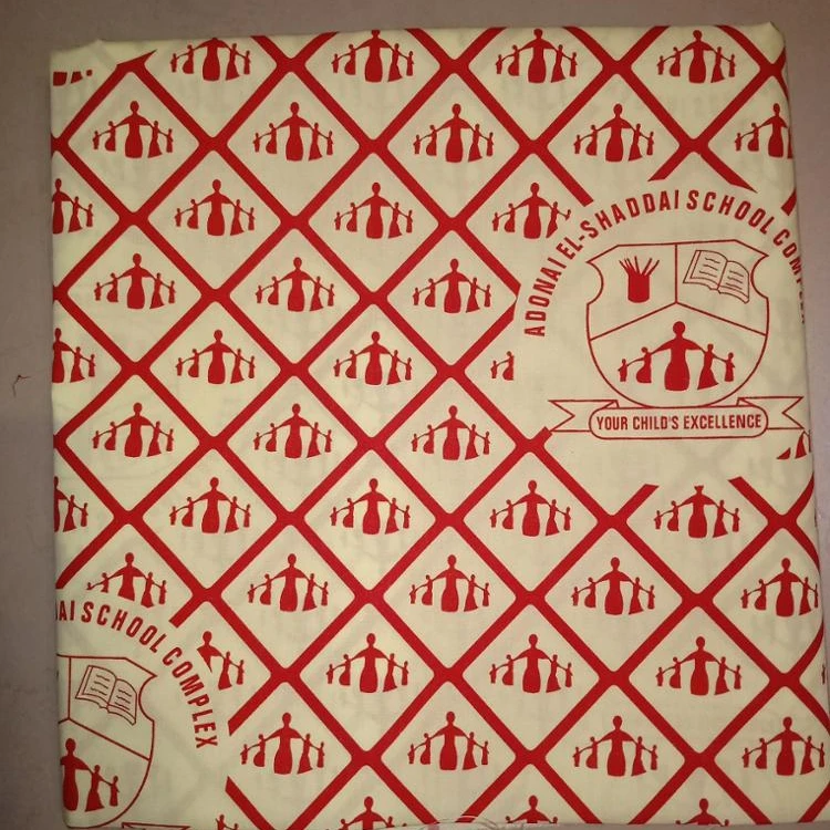 Custom Design  Ghana School Uniform African Wax Printed Fabric with logo