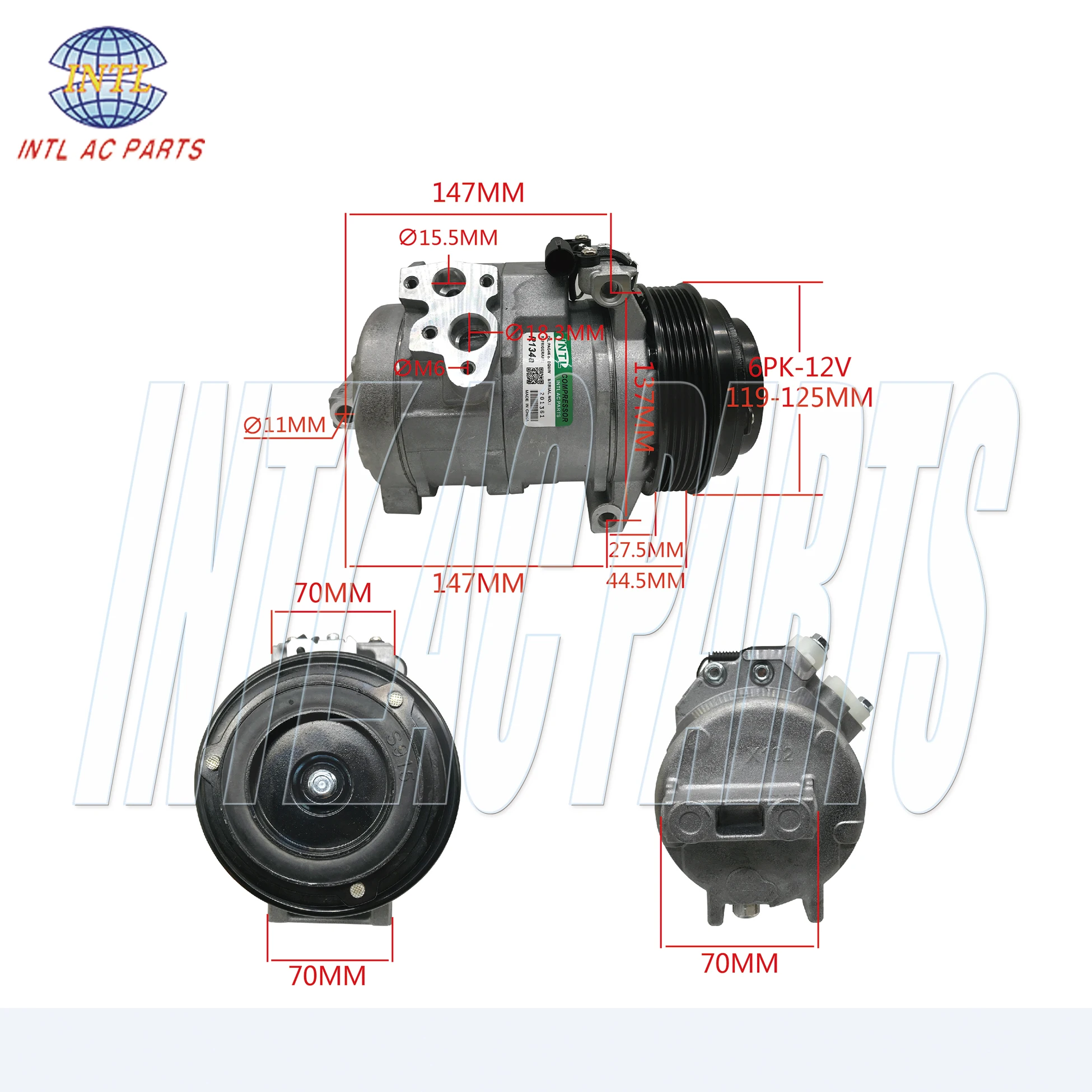 INTL-XZC1189 Auto Air Conditioning Compressor for DODGE