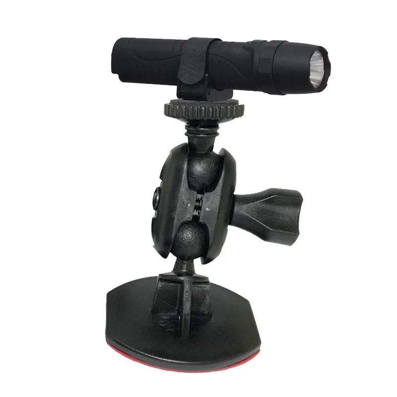 Szsmilin 360 Degree Adjustable Adhesive Helmet Hat Holder for Flashlight Scopes & Accessories