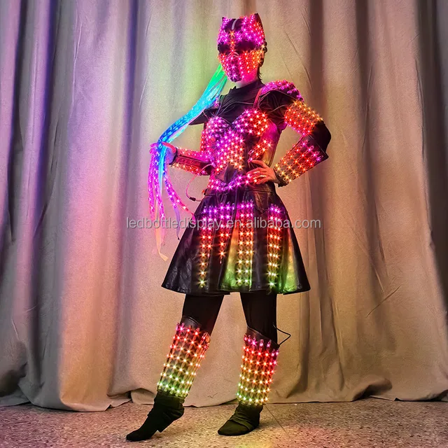 LED Robot Style Laser Gloves for Halloween Christmas Graduation Parties-Cosplay Dance Suit for Club Novelty Dress for Party