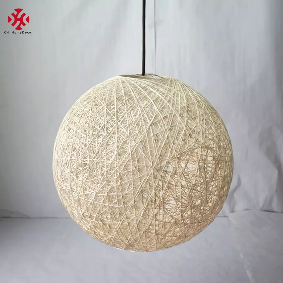 XH Handmade Woven Paper String Lantern Durable Decorative Durable Paper Ball Lamp Shade Pendent Light