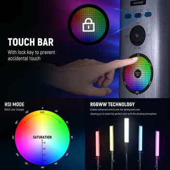 NEEWER 2500K-10000K RGB Light Barra De Luces Led RGB 15W RGB Led Light Bar NEEWER BH30S RGB Led Tube Light with 2.4G/APP Control detail image