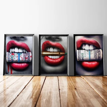 Luxury Dollar Lips Mouth  Money Lips Art, Lips Artwork, Lips Wall Art