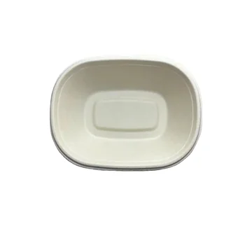 100% Compostable 620ML Deep Bagasse Take Out Food Containers, Made From Eco-Friendly and Biodegradable Sugarcane Fibers