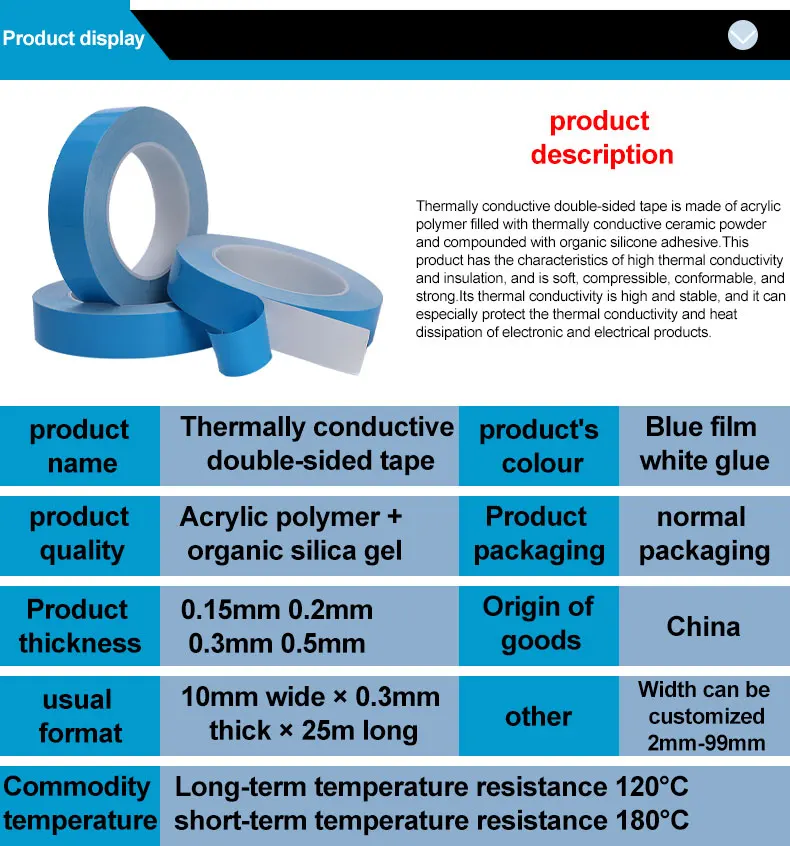 High Thermal Conductivity Doubleside Adhesive Tape Heat Transfer