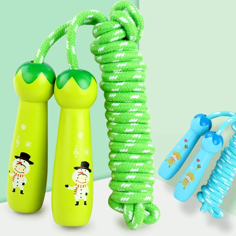 kindergarten four-color wooden children skipping rop