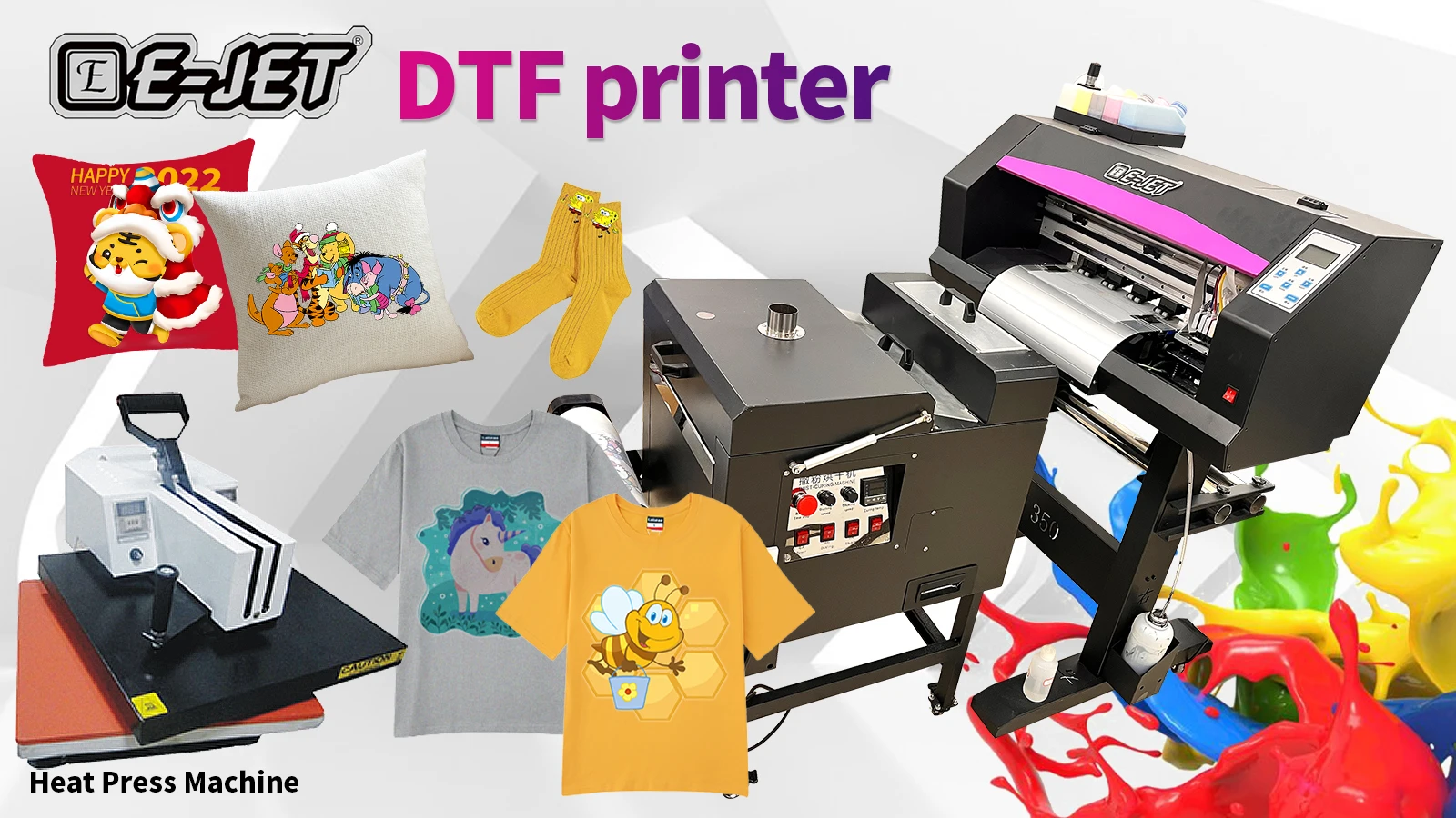 Dtf Printing Machine Large Format Dtf 60cm Printer With Saker 2 Head Dtf Printer Wit h Xp600 or I3200 Head