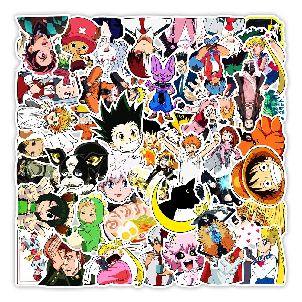 Adesivos para celular e álbum de recortes, jogo de desenhos animados de  anime 50 pol. para