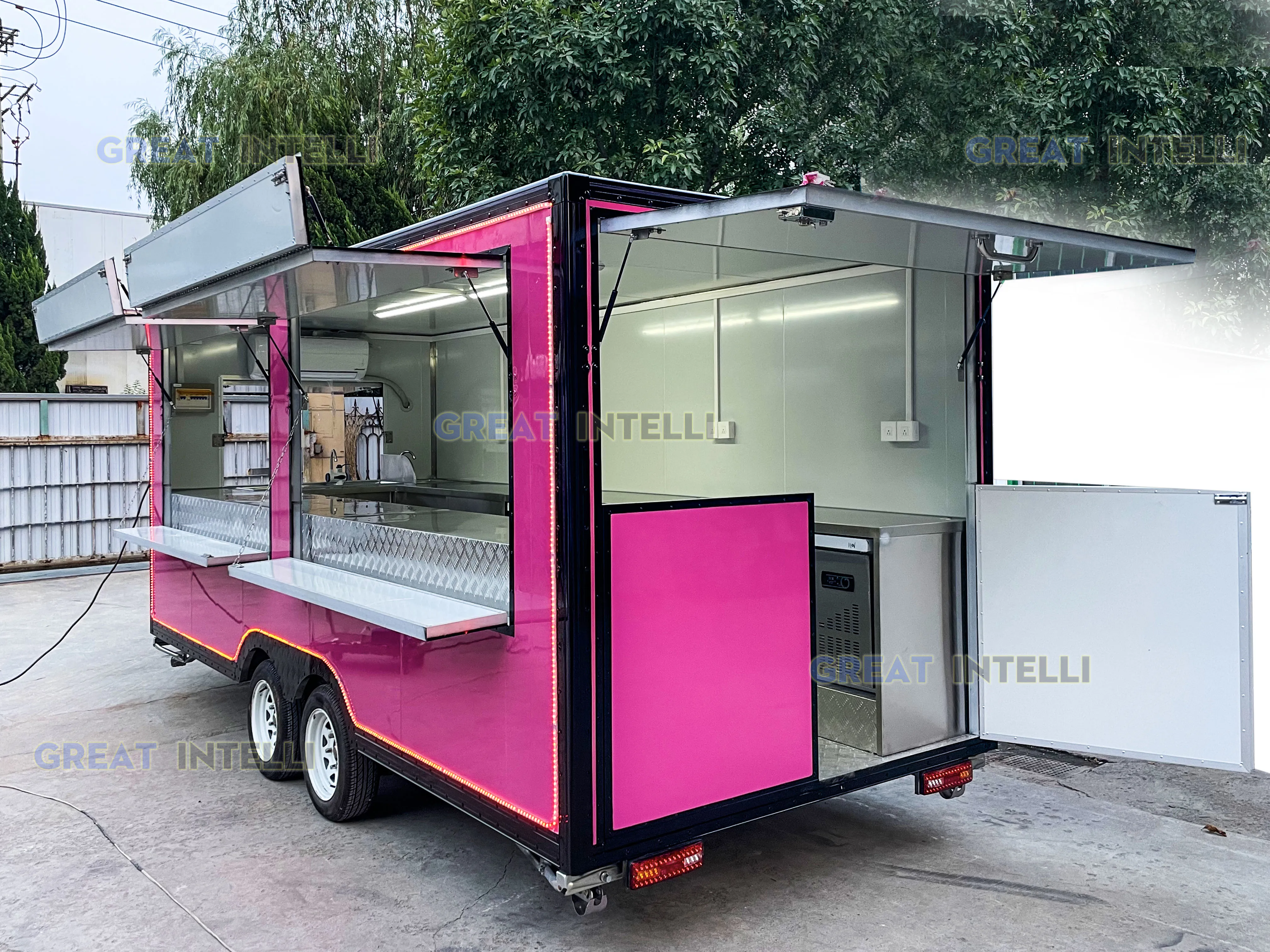 Full Equipment Mobile Foodtruck Outdoor Kitchen Concession Food Trailer