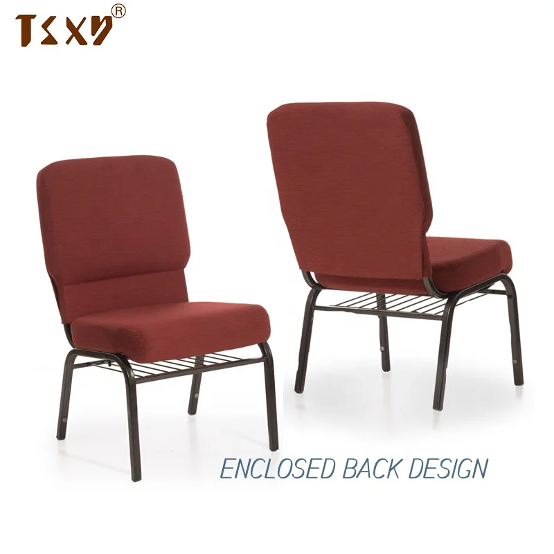 High Quality Wholesale Red Color Church Chairs With Storage Price