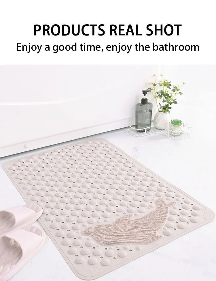 Custom Shape Thickened Absorbent Anti-slip Safety Bathtub Shower Mat Non Slip Bathmat Strong Suction Bath Mats manufacture